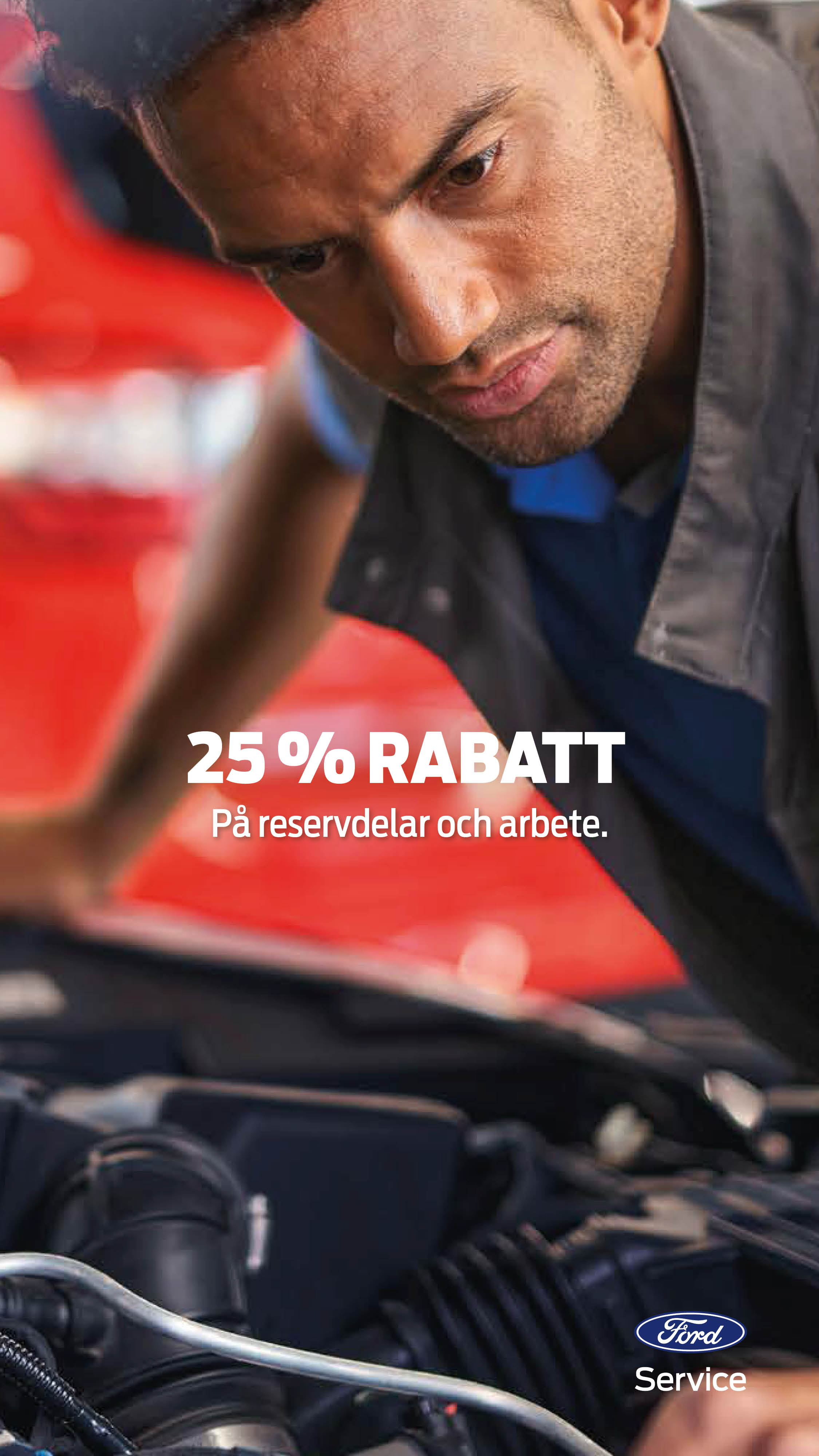 25% Rabatt på reservdelar och arbete.